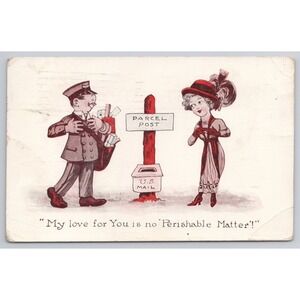Vintage‎ Valentine Postcard Parcel Post Love Message Comic Art